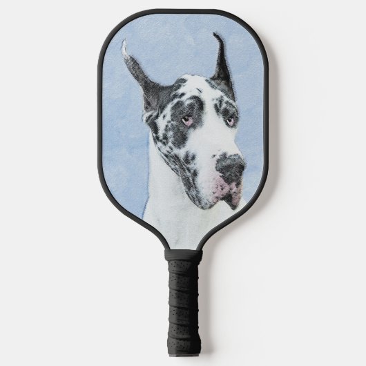 Raquette De Pickleball Peinture de Great Dane (Arlequin) - Art original d (Recto)