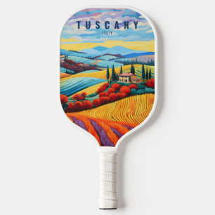 Raquette De Pickleball Peinture de Toscane au coucher du soleil   Italie 