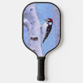 Raquette De Pickleball Peinture Downy Woodpecker - Art original pour oise (Verso)