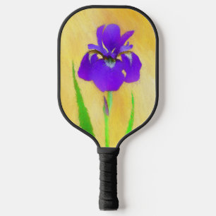 Raquette De Pickleball Peinture Iris Violet - Art Fleur Originale