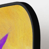 Raquette De Pickleball Peinture Iris Violet - Art Fleur Originale (Détail gauche)