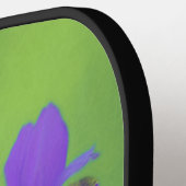 Raquette De Pickleball Peinture Iris Violet - Art Fleur Originale (Détail gauche)