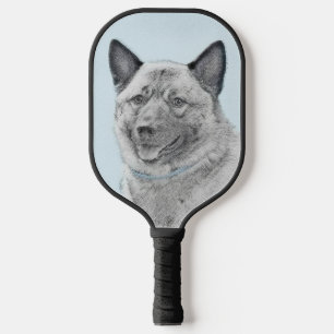Raquette De Pickleball Peinture norvégienne Elkhound - Art original Chien
