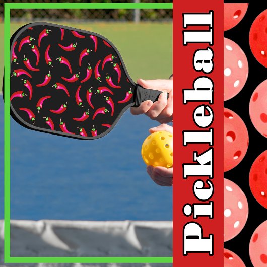 Raquette De Pickleball Peppers de chili chaud rouge épicé