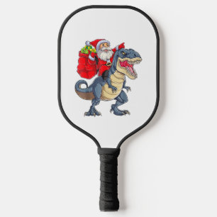 Raquette De Pickleball Père Noël équitation Dinosaur T rex Christmas Boys
