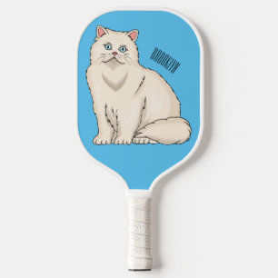 Raquette De Pickleball Persian cat cartoon illustration