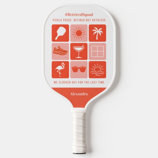 Raquette De Pickleball Personalisé Funny Retraité Squad Pickleball (Recto)