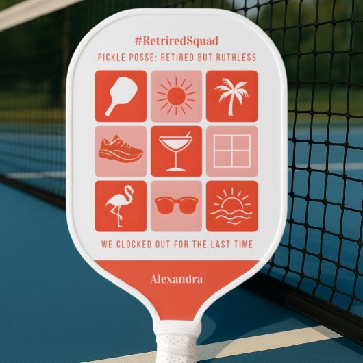 Raquette De Pickleball Personalisé Funny Retraité Squad Pickleball