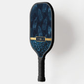 Raquette De Pickleball Personalized Blue Leopard Print Tropical Floral (Gauche)