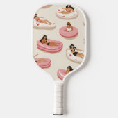 Raquette De Pickleball Personalized Cute Pink Pool Float Summer Aesthetic (Verso)