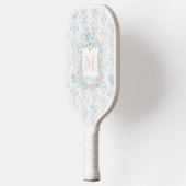 Raquette De Pickleball Personalized Floral Monogram Pickleball Paddle (Gauche)
