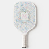Raquette De Pickleball Personalized Floral Monogram Pickleball Paddle (Verso)