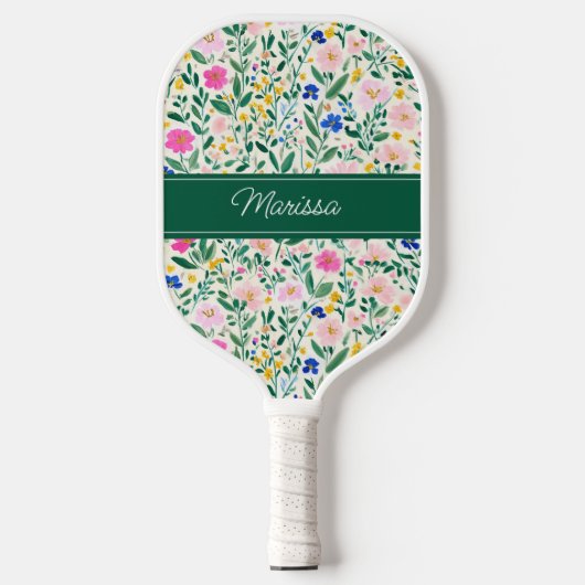 Raquette De Pickleball Personalized Floral Pickleball Paddle (Recto)