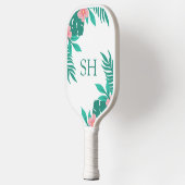 Raquette De Pickleball Personalized Floral Tropical Design Custom Initial (Gauche)