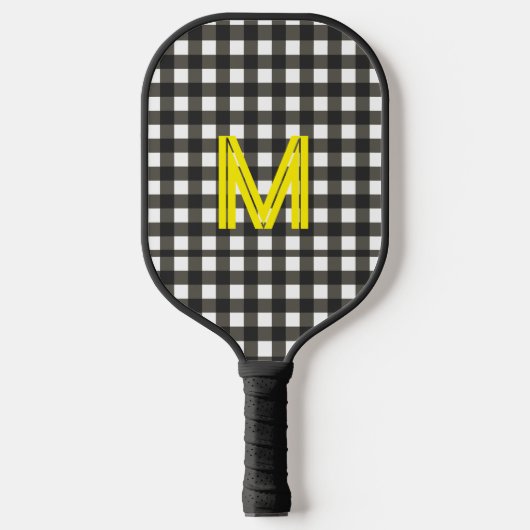 Raquette De Pickleball Personalized Initial Checkered Modern Minimal  (Recto)