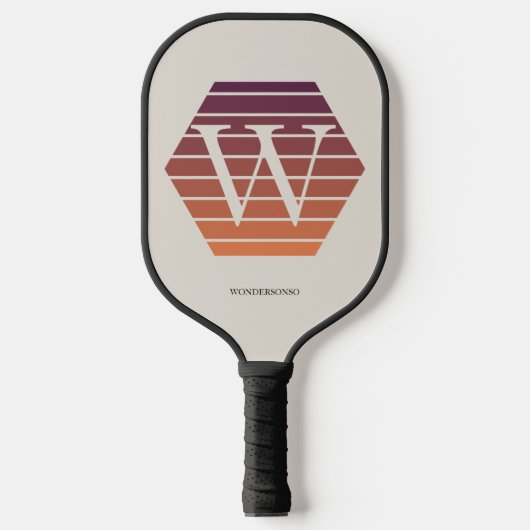 Raquette De Pickleball Personalized Ombre Monogram honeycomb hexagon (Recto)
