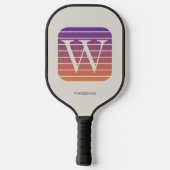 Raquette De Pickleball Personalized Ombre Monogram square (Verso)