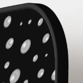 Raquette De Pickleball Personalized Photo with Pearls Circle on Black (Détail gauche)