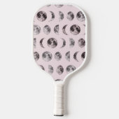 Raquette De Pickleball Personalized Pink Moon Phase Celestial Name Gift (Verso)