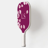 Raquette De Pickleball Personalized Pink Petals Monogram (Gauche)