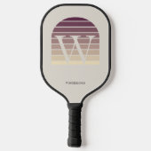 Raquette De Pickleball Personalized Sunset Ombre Monogram (Verso)