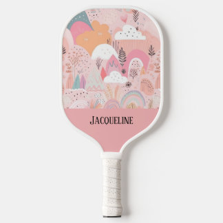 Raquette De Pickleball Personnalisé Fairytale Castle Pastel Cadeau Magiqu