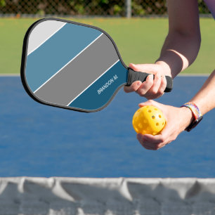 Raquette De Pickleball Personnalisé Moderne Foncé Turquoise Gris Gris Gri