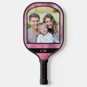Raquette De Pickleball Personnalisé Pickleball Pink Player Photo Monogram