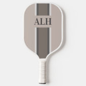 Raquette De Pickleball Personnalisé Rayure Neutre Initiales Modernes Pers (Verso)