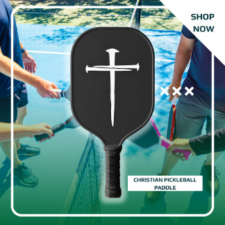 Raquette De Pickleball Personnalisé Trois clous Croix Blanche Christian
