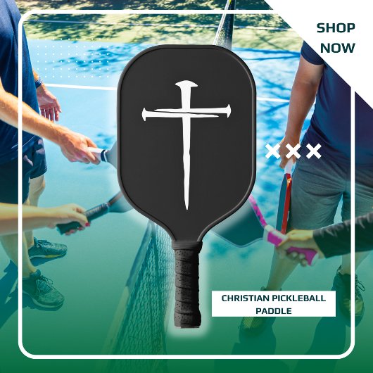 Raquette De Pickleball Personnalisé Trois clous Croix Blanche Christian