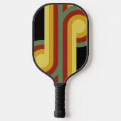 Raquette De Pickleball Personnalisé Vert Jaune Rouge Noir Rétro Motif (Verso)