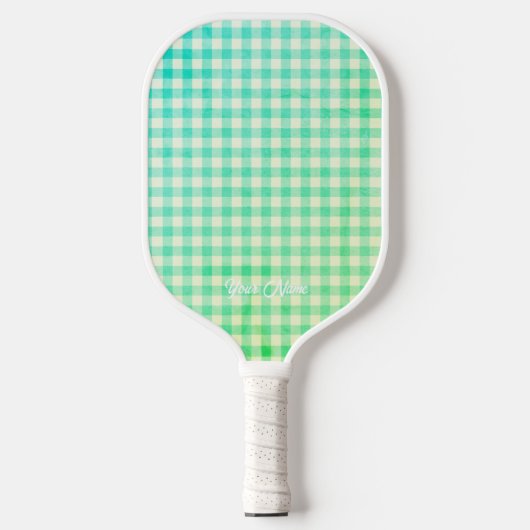 Raquette De Pickleball Personnalisé Votre Nom Ken Green En vichy (Recto)