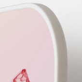 Raquette De Pickleball Personnalisée Élégante Chinoiserie Rose Bow (Détail gauche)