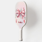 Raquette De Pickleball Personnalisée Élégante Chinoiserie Rose Bow (Gauche)