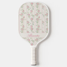 Raquette de Pickleball Personnalisée Rose Fleurie