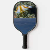 Raquette De Pickleball Personnaliser Bleu Beige Arrière - plan Océan Paci (Verso)