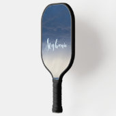 Raquette De Pickleball Personnaliser Bleu Beige Arrière - plan Océan Paci (Gauche)