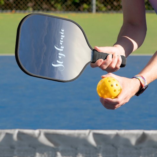 Raquette De Pickleball Personnaliser Bleu Beige Arrière - plan Océan Paci (Insitu)