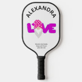 Raquette De Pickleball Personnaliser l'amour Gnome Coeur rose pourpre (Recto)