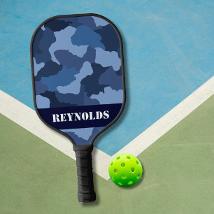 Raquette De Pickleball Personnaliser le Camo Bleu Camouflage bleu milit