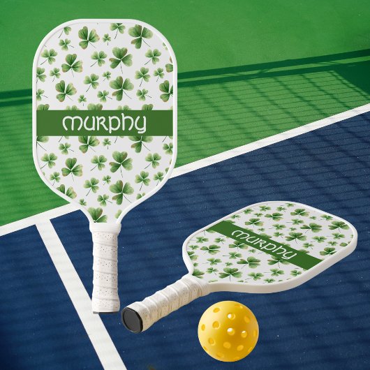 Raquette De Pickleball Personnaliser le Motif Shamrock vert