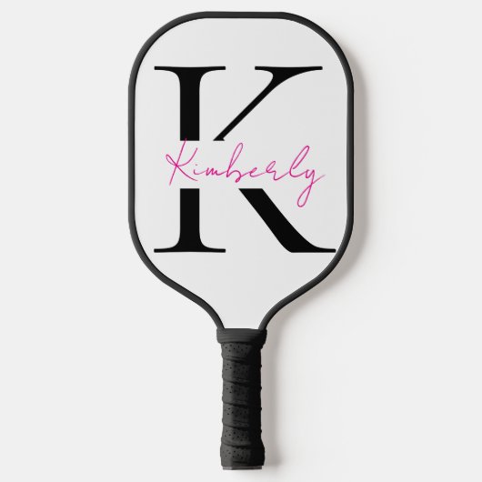 Raquette De Pickleball Personnaliser le nom du script Hot Pink (Recto)