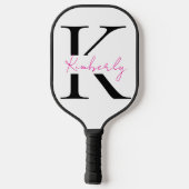 Raquette De Pickleball Personnaliser le nom du script Hot Pink (Verso)