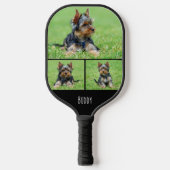 Raquette De Pickleball Pet Photo Collage with Name (Recto)