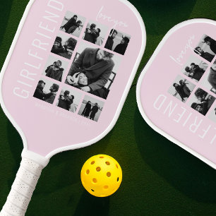 Raquette De Pickleball Petite amie Je t'aime Collage de photos