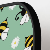 Raquette De Pickleball Petites abeilles mignonnes et fleurs marguerites m (Détail gauche)