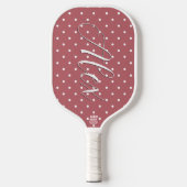 Raquette De Pickleball Petits points polka rose blush blanc (Recto)
