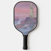 Raquette De Pickleball Phare Côtier Bluff Avec Ciel Rose (Verso)