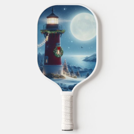 Raquette De Pickleball Phare de Noël nautique (Recto)